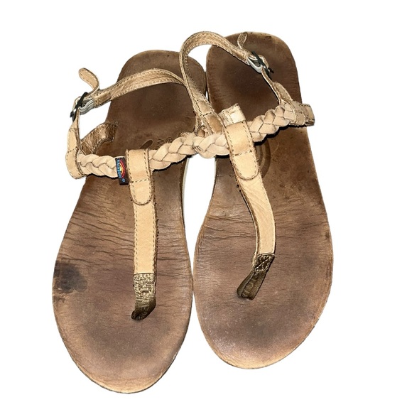 Rainbow T-Strap Braided Leather Thong-style Sandals size XL(9-9.5) - Picture 2 of 5